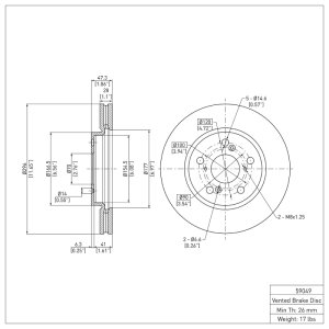 Honda Odyssey Brake Rotor (1) - Front - R1 Concepts - Plain - `05-`10
